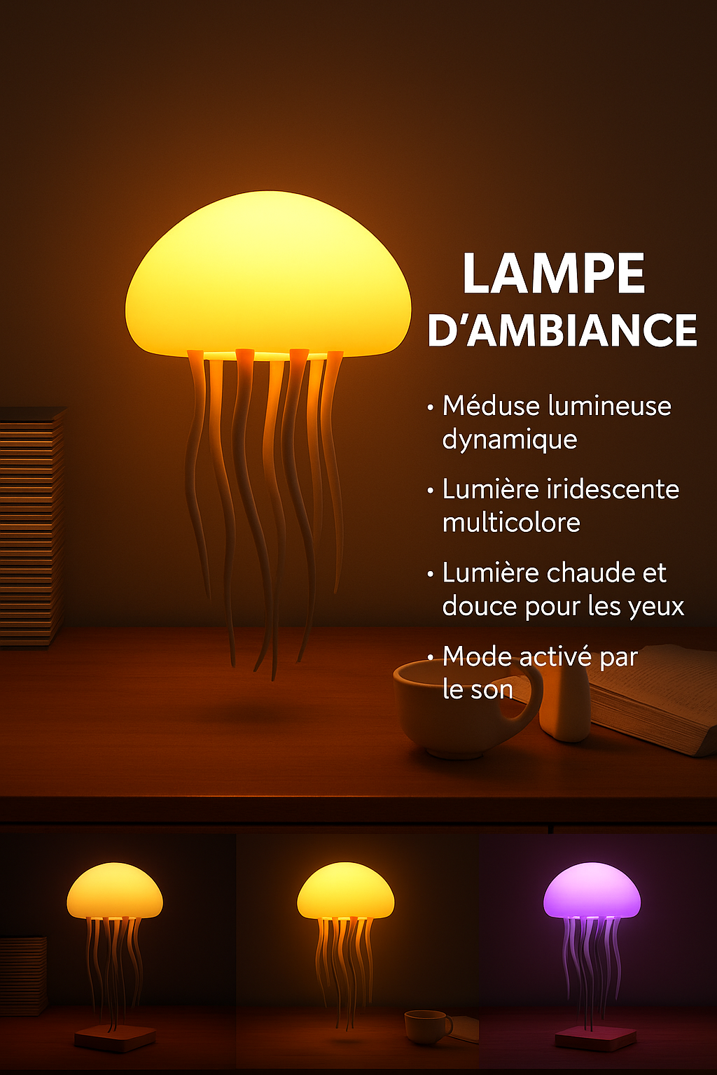 lampe de chevet en forme de méduse