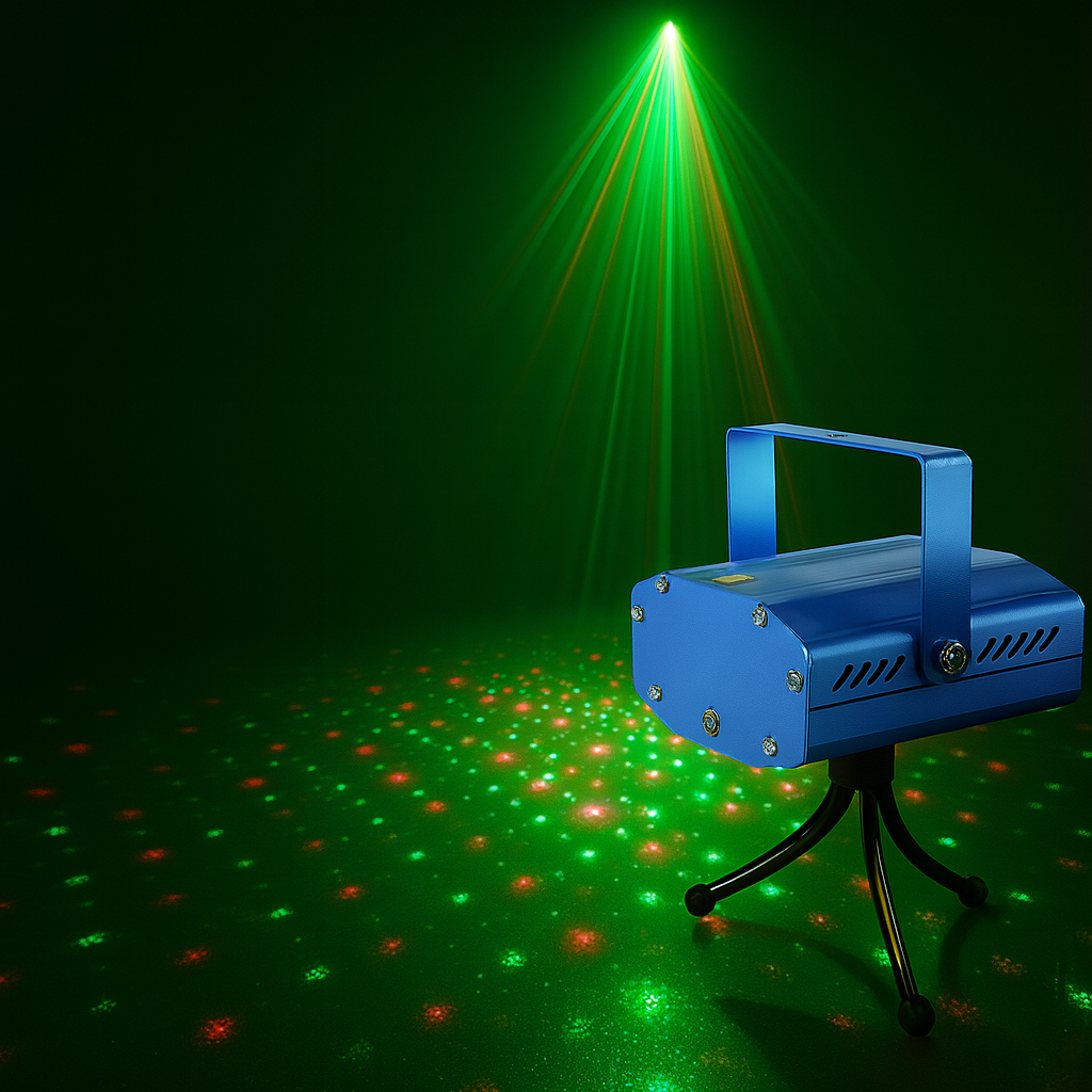 🌈 Mini Projecteur de Scène Laser – Effets Étoiles RV pour Soirées