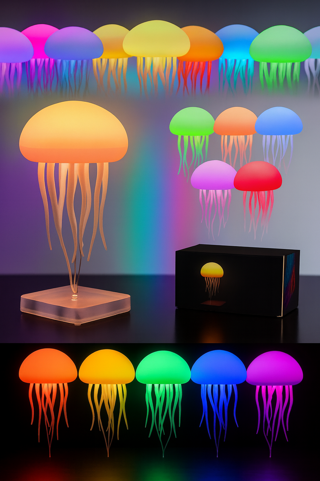 lampe de chevet en forme de méduse