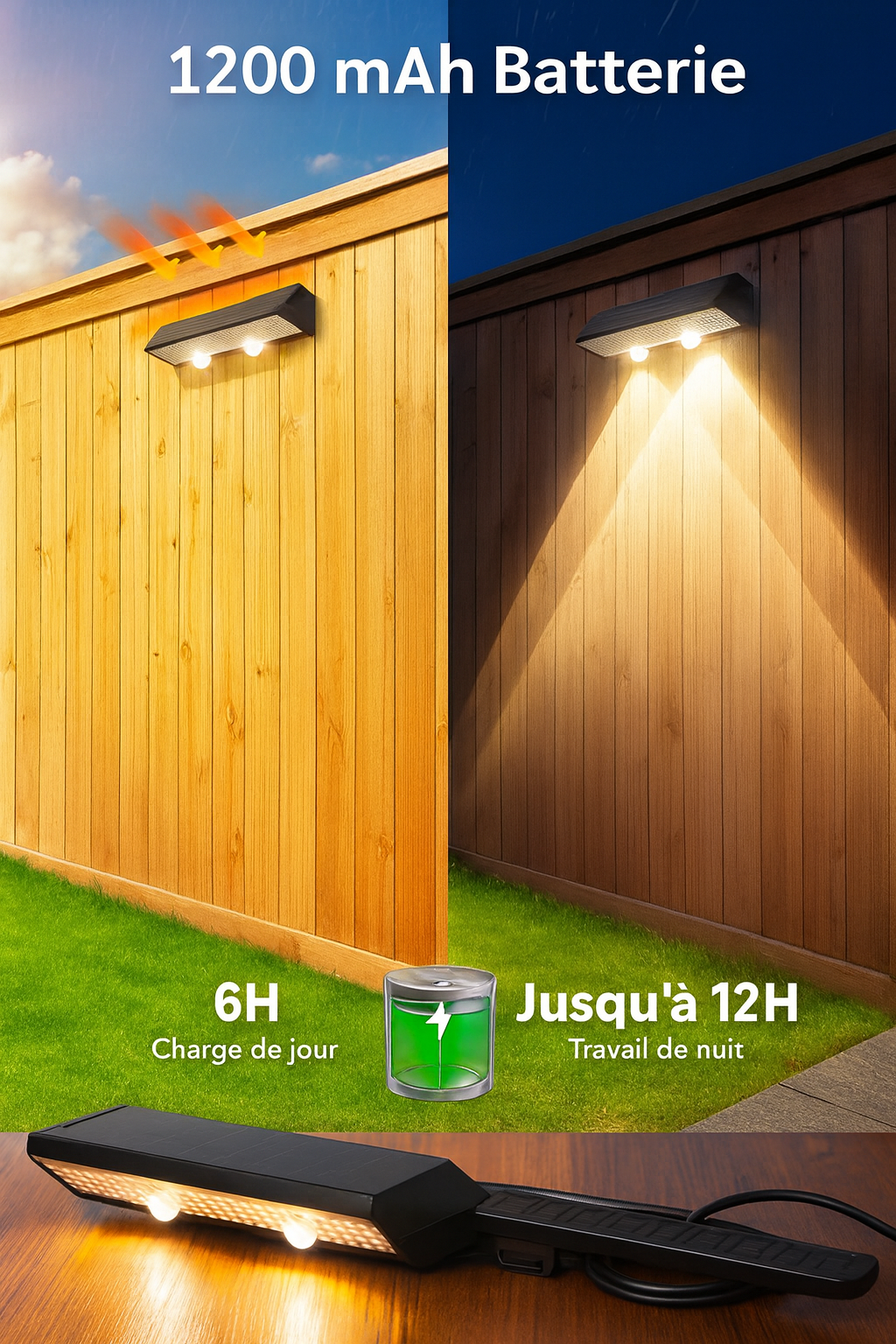 🌞 Appliques Solaires LED Étanches – Éclairage Extérieur