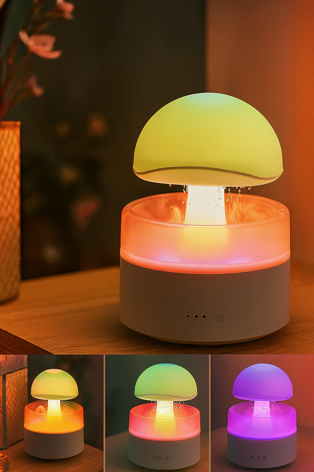 Diffuseur d’Huiles Essentielles & Humidificateur Champignon LED