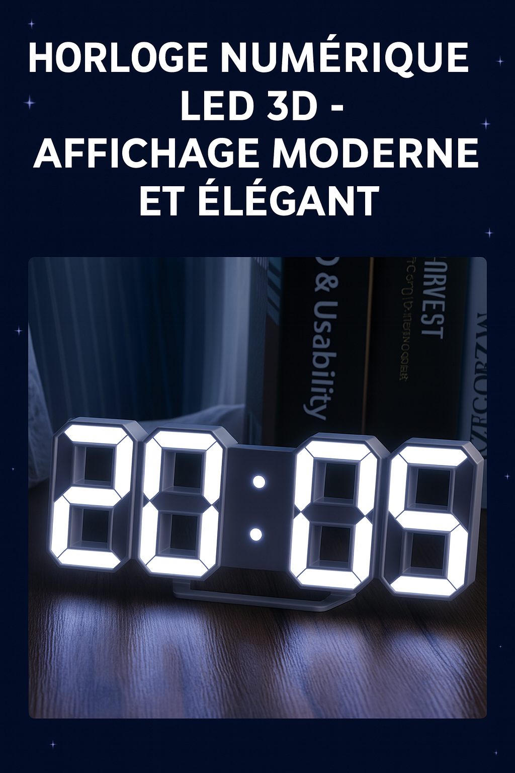 Horloge Numérique LED 3D