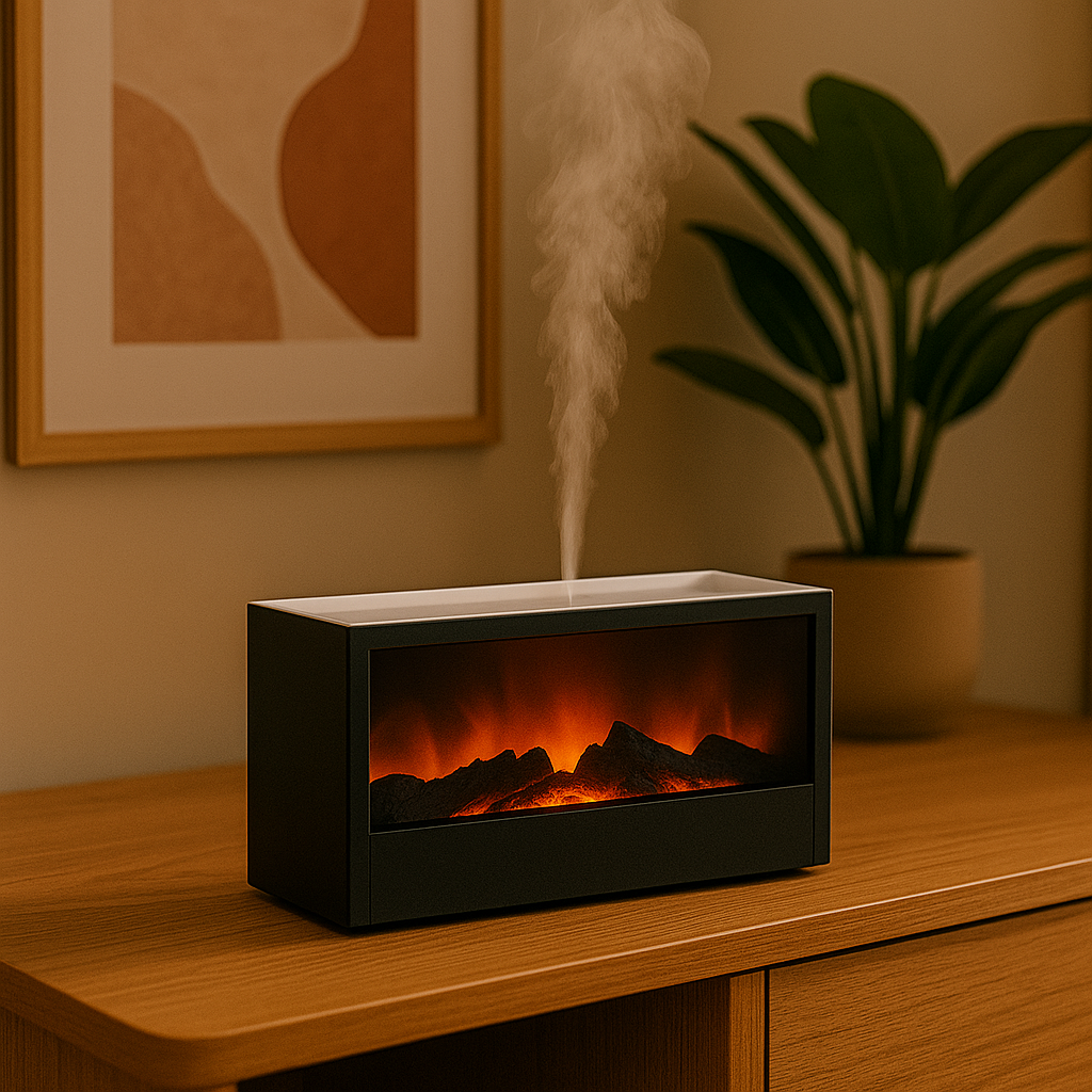 Diffuseur d’Huiles Essentielles LED – Effet Cheminée