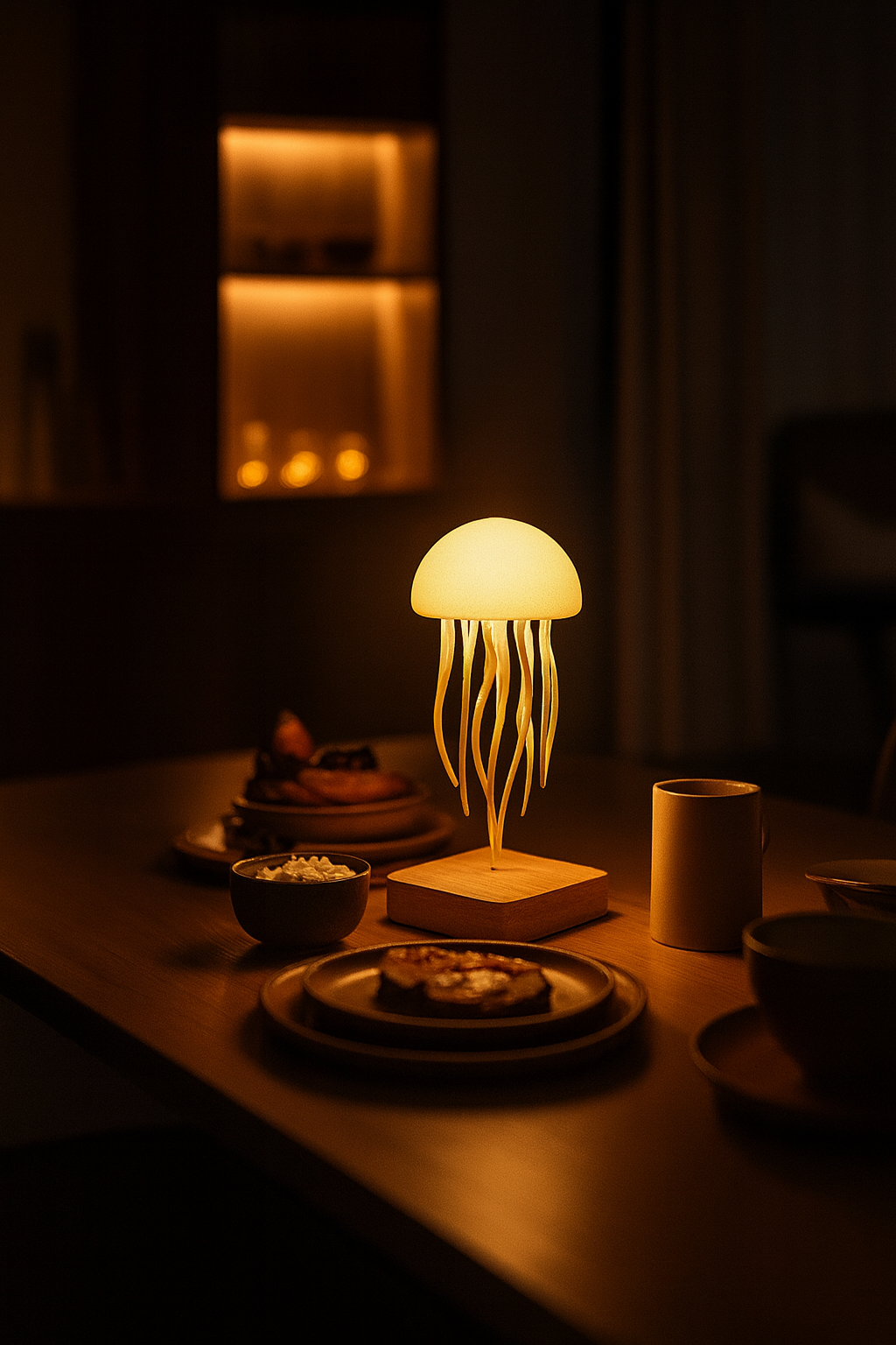 lampe de chevet en forme de méduse