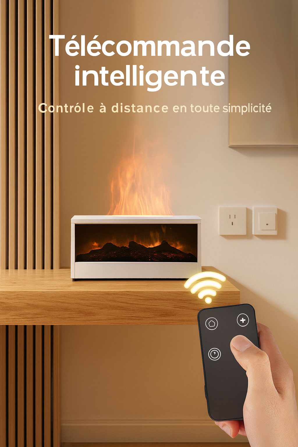 Diffuseur d’Huiles Essentielles LED – Effet Cheminée